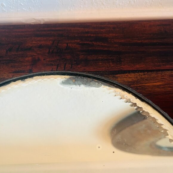 Antique Victorian Plateau Beveled Vanity Mirror Footed Patina 1900s Silver Plate - Picture 6 of 10